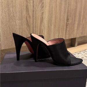 Prada Women's Black Satin Mules